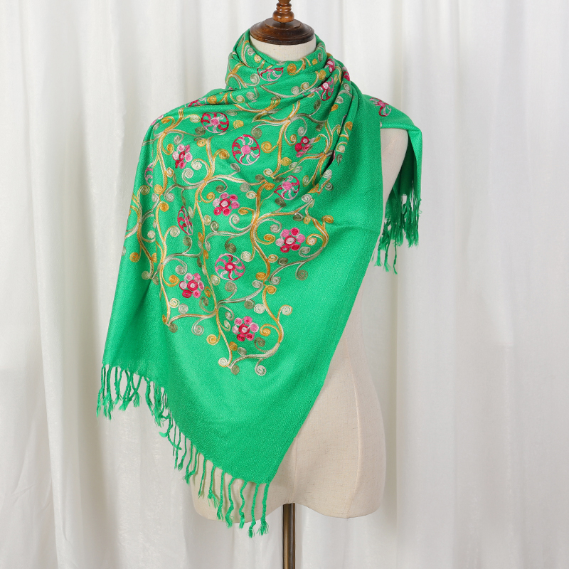 yunbobo Luxury Design Thick Foulard Cashmere Scarf Ladies Winter Pashmina Female Shawls Wraps Floral Women